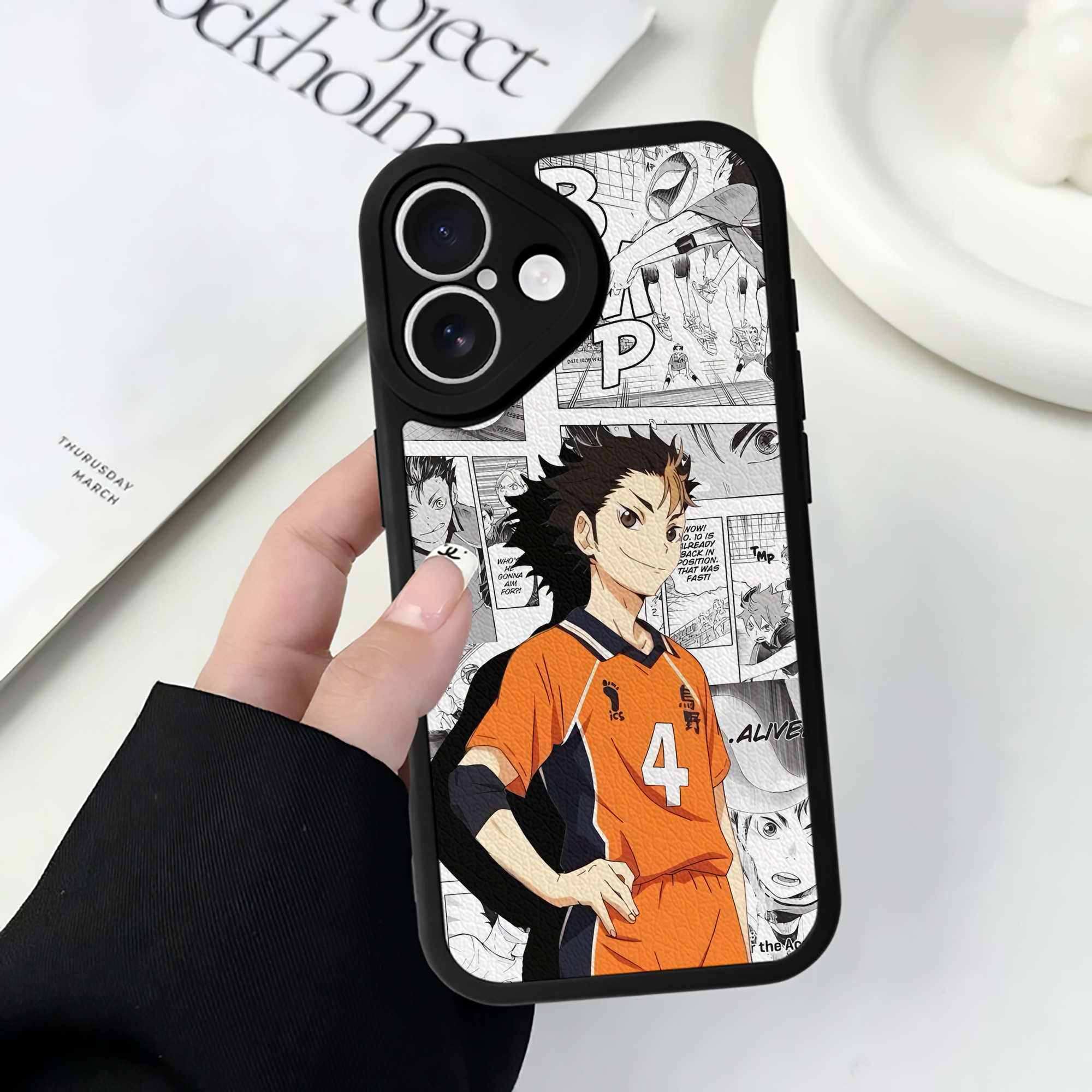 （画像用） ハイキュー!! Haikyu!! 【iPhone 16シリーズ対応】シリコンスマホケース（レザー調） 材質：シリコン